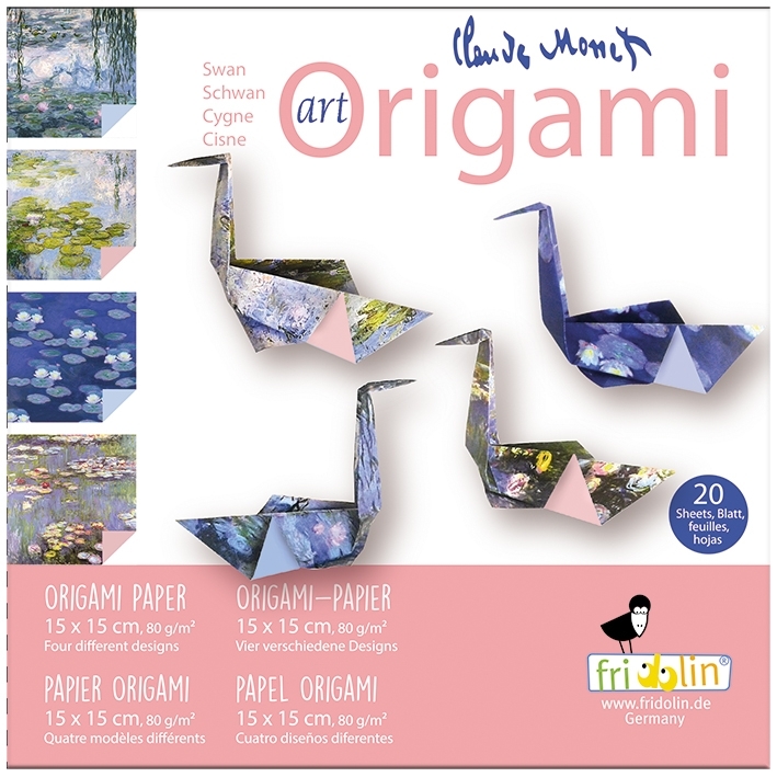 Art-Origami, Swan, Monet, 20 sheets 15x15 cm