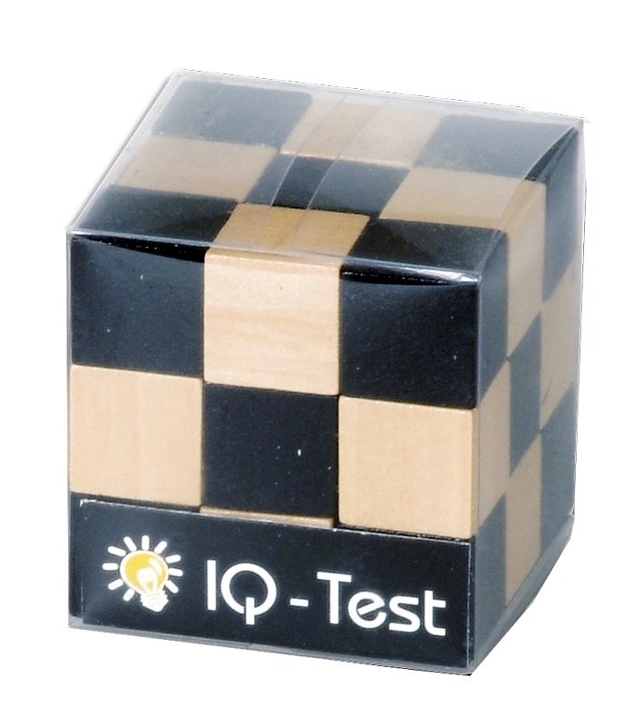 IQ-Test, Wooden cubes, natural/black