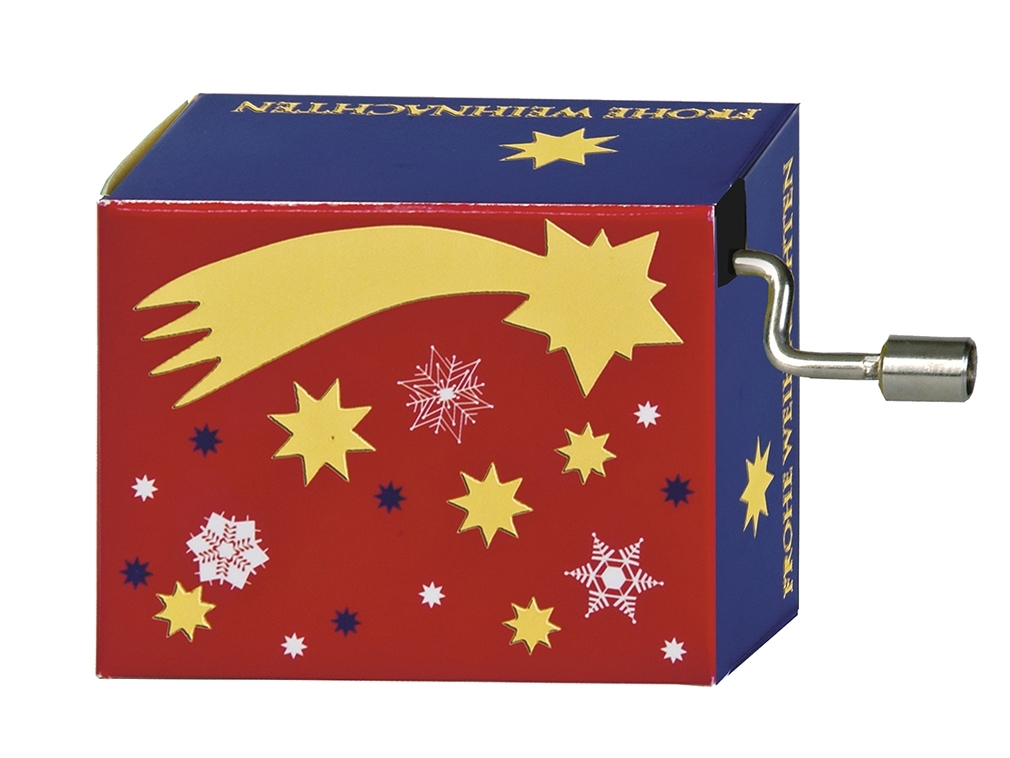 Music box, Jingle Bells, Christmas/Stars, gold emb