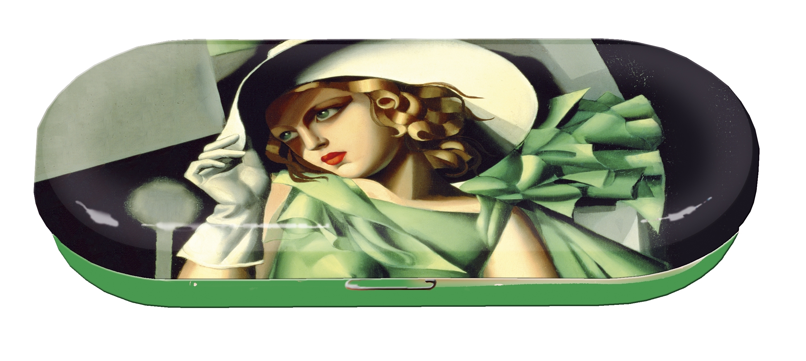 Spectacle case, Lempicka, Young lady, metal