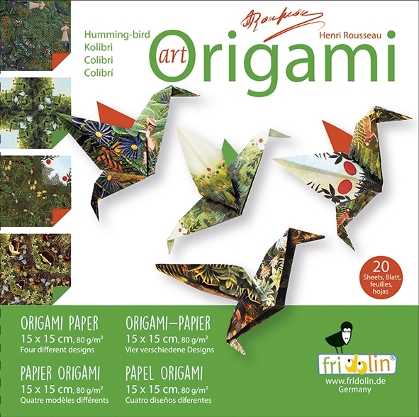 Art origami, hummingb, Rousseau, 20 sheets 15x15cm