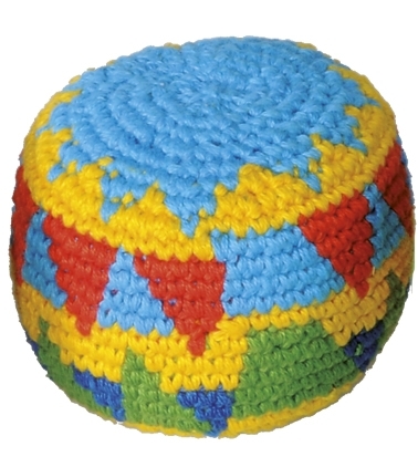 coloured crocheted ball
