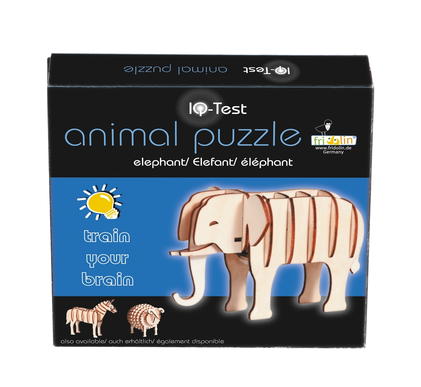 IQ-Test, 3D wooden animal puzzle, elephant