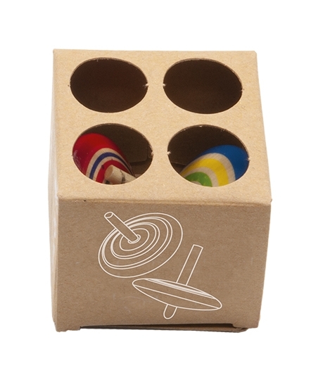 Wooden spinning top, midi, eco, 2 pcs. in box