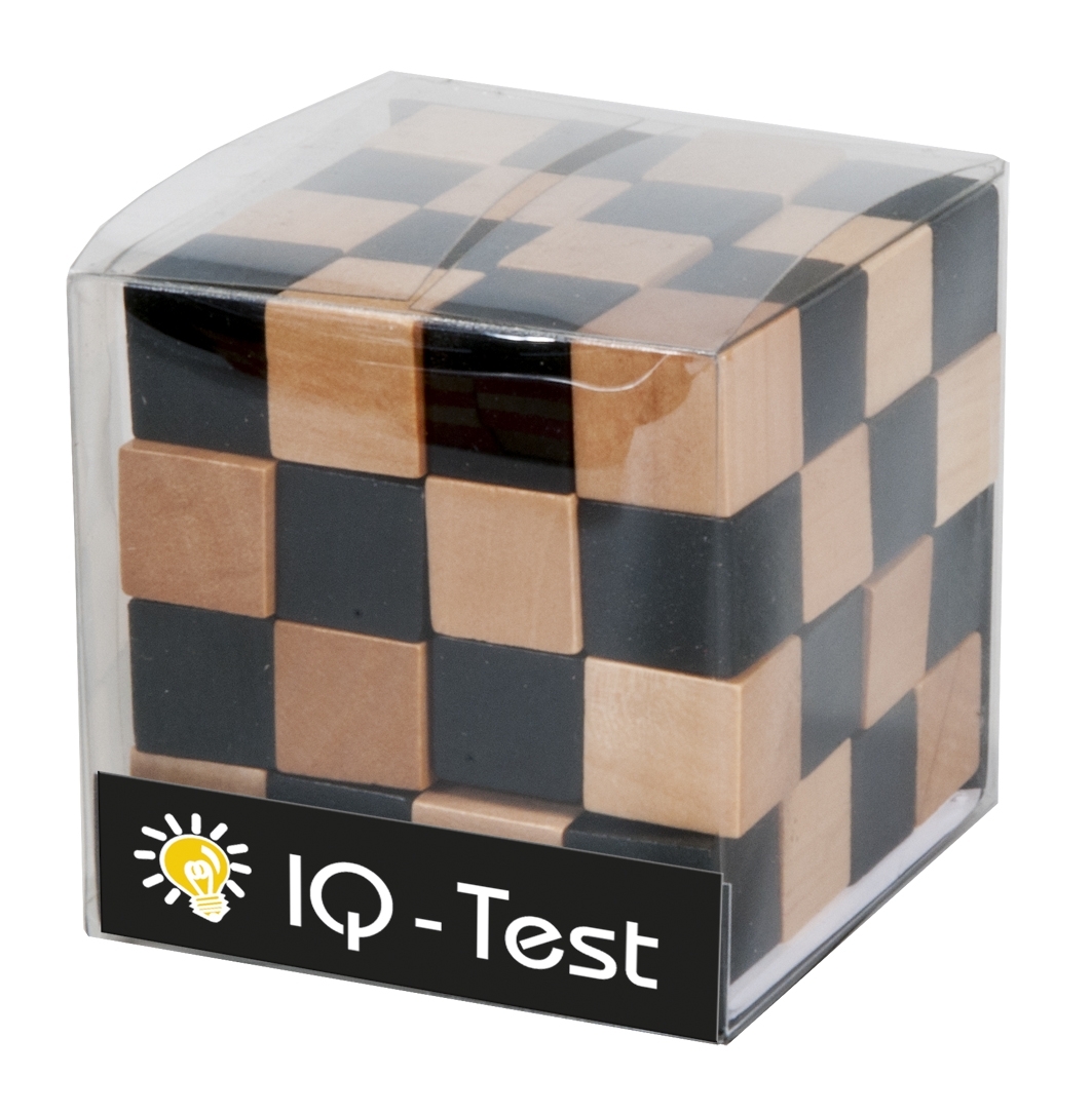 IQ-Test, master snake cube, 6 x 6 cm, nature/black