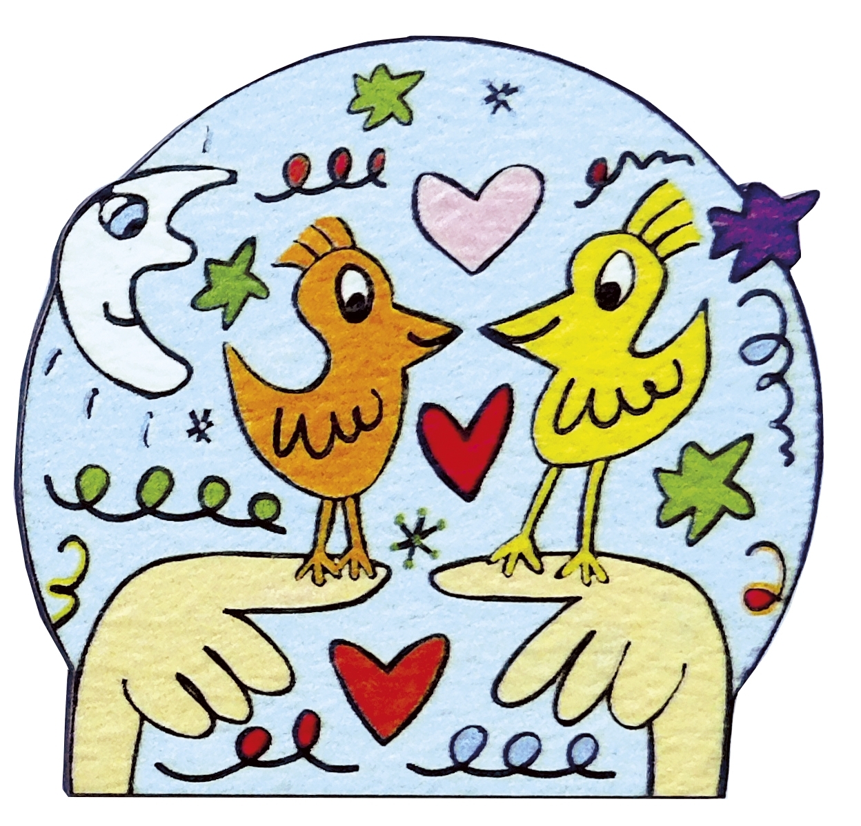 Magnet, MDF, James Rizzi, Love Birds