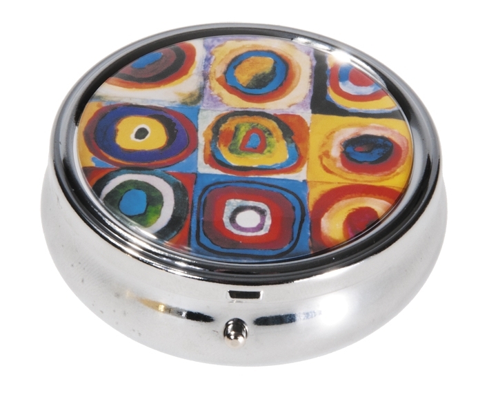 pillbox large, round, Kandinsky, Colour study