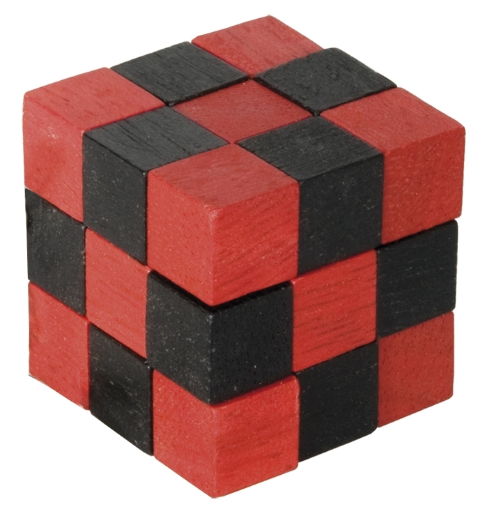 IQ-Test, Wooden cubes, red/black